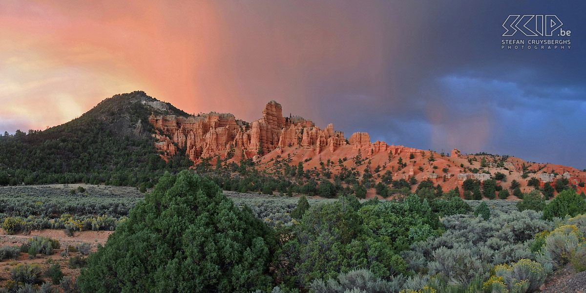 Red Canyon - Sunset The wonderful colors of the sunset at Red Canyon. These orange-red rock formations are situated on the way to Bryce Canyon National Park. Stefan Cruysberghs